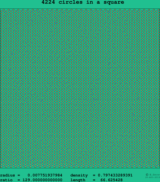 4224 circles in a square