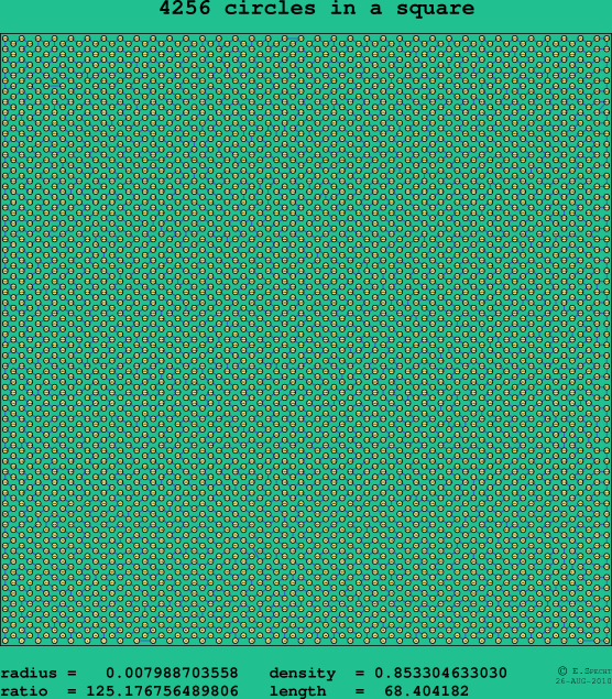 4256 circles in a square