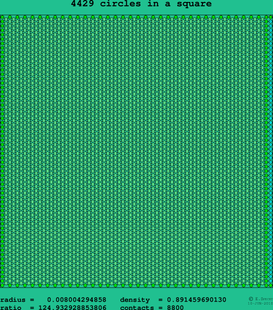 4429 circles in a square