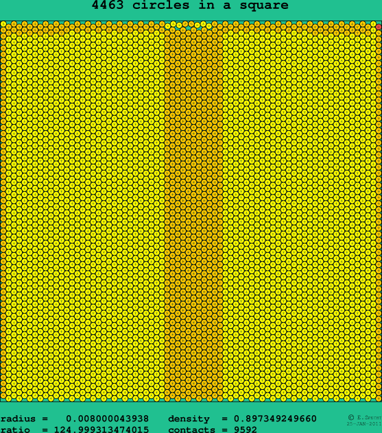 4463 circles in a square