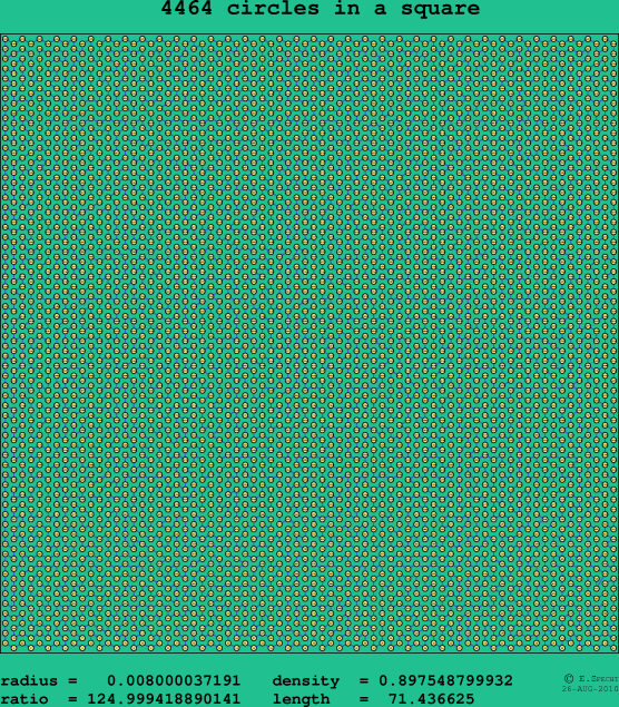 4464 circles in a square