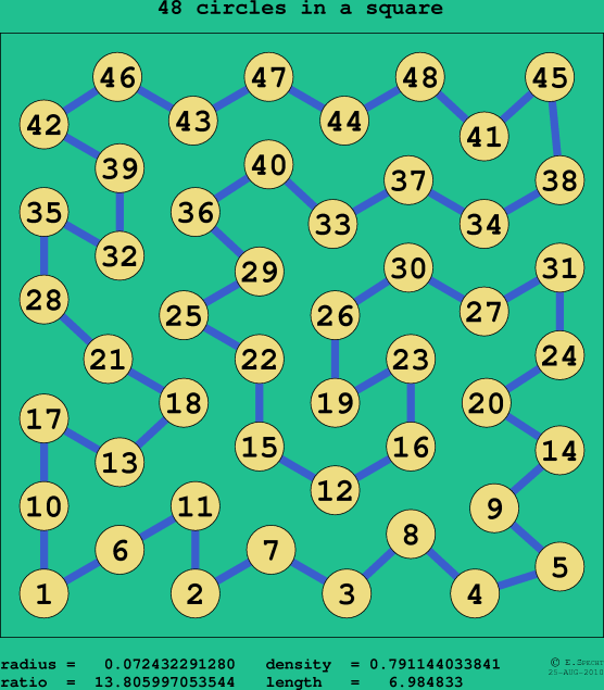 48 circles in a square