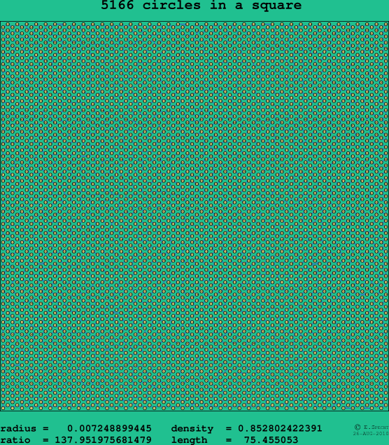 5166 circles in a square