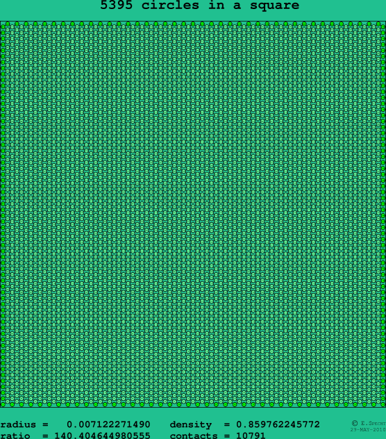 5395 circles in a square