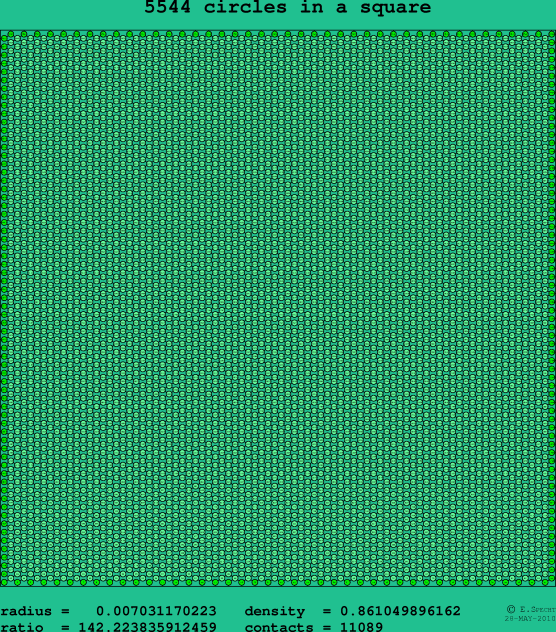 5544 circles in a square