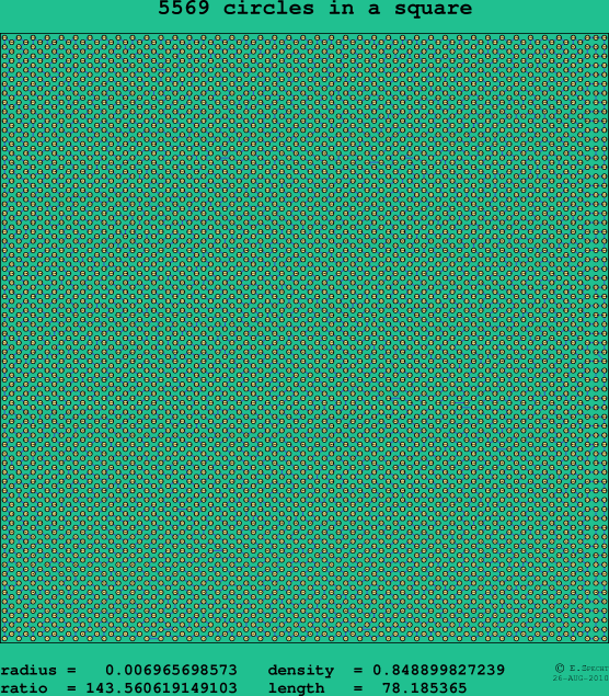 5569 circles in a square