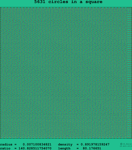 5631 circles in a square