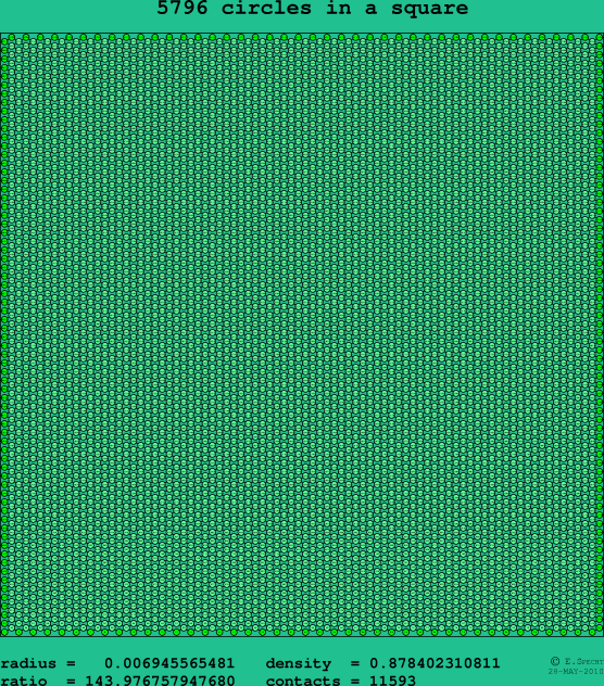 5796 circles in a square