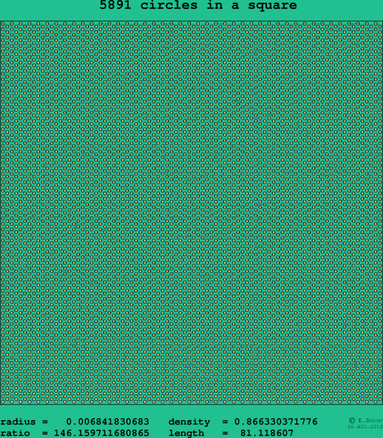 5891 circles in a square