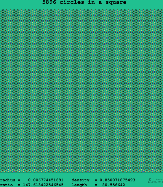5896 circles in a square