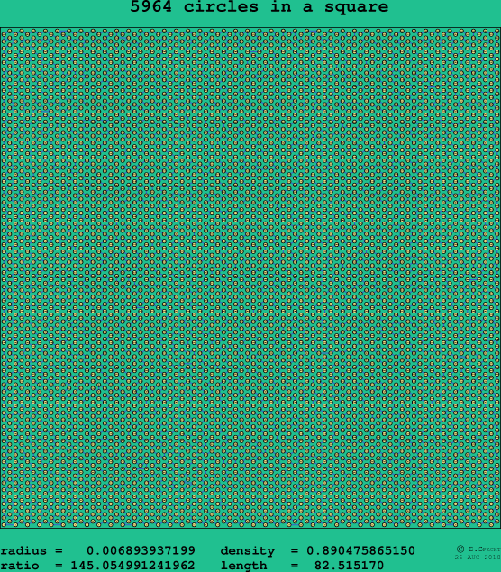 5964 circles in a square