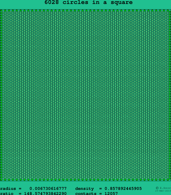 6028 circles in a square
