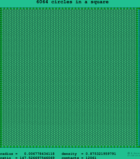 6064 circles in a square