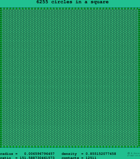 6255 circles in a square