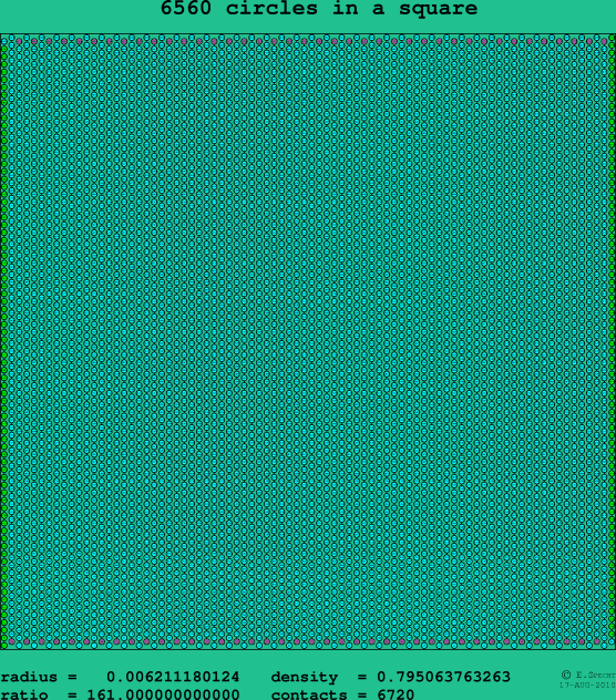 6560 circles in a square