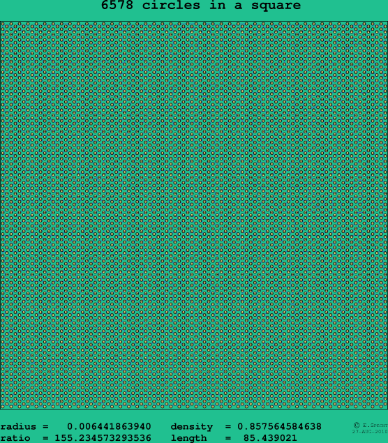 6578 circles in a square