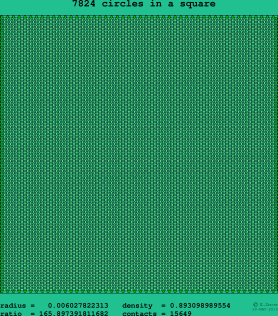 7824 circles in a square