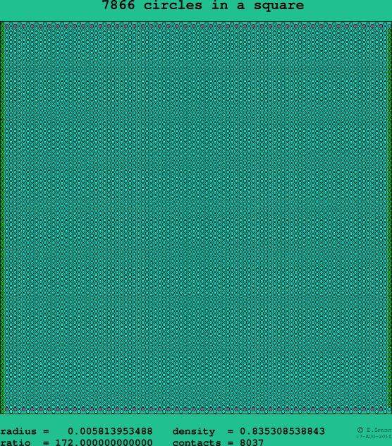 7866 circles in a square