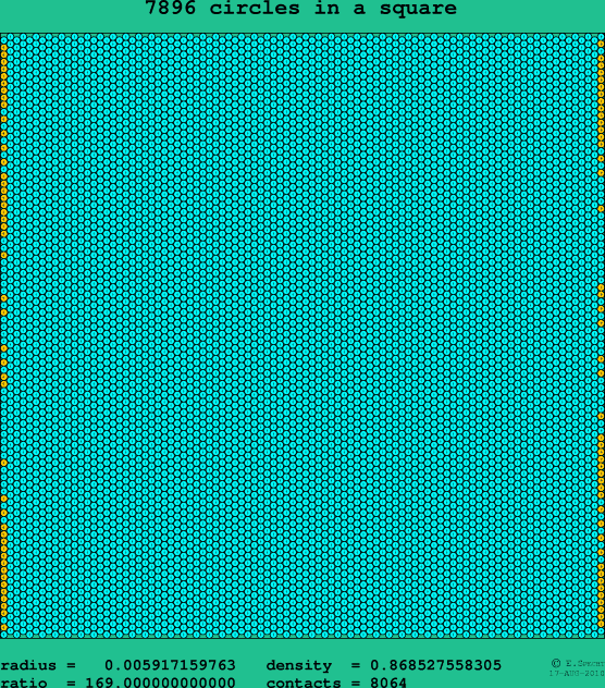 7896 circles in a square