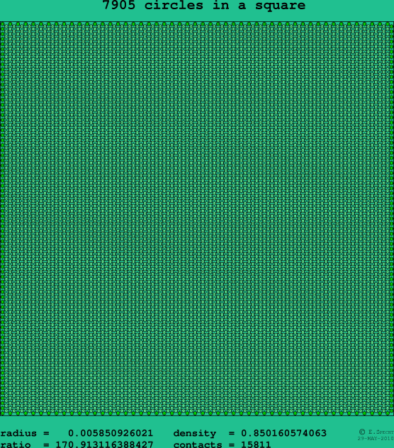 7905 circles in a square
