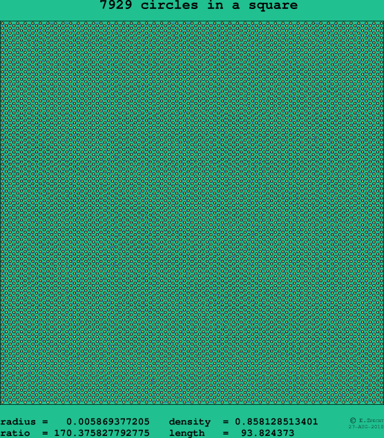 7929 circles in a square