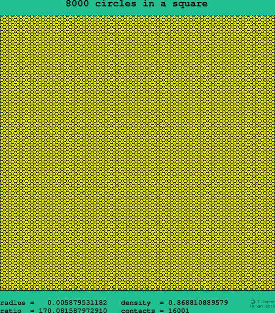 8000 circles in a square