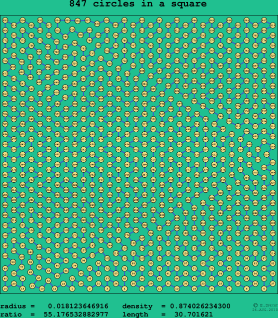 847 circles in a square
