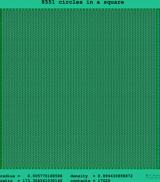 8551 circles in a square