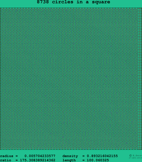 8738 circles in a square