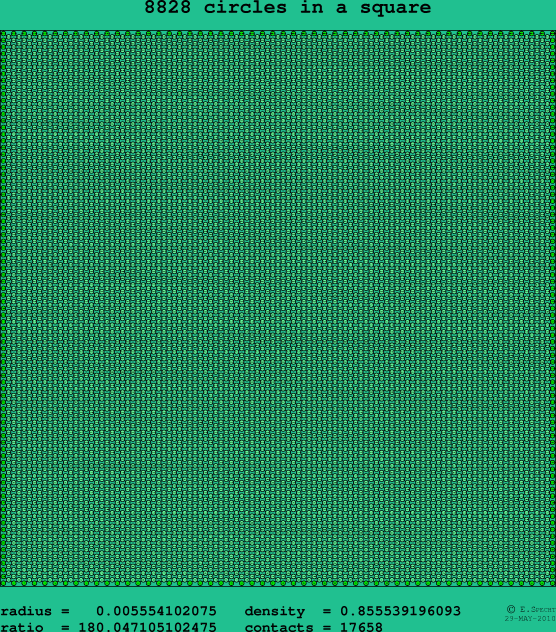 8828 circles in a square
