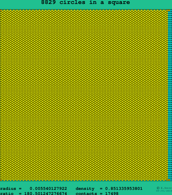 8829 circles in a square