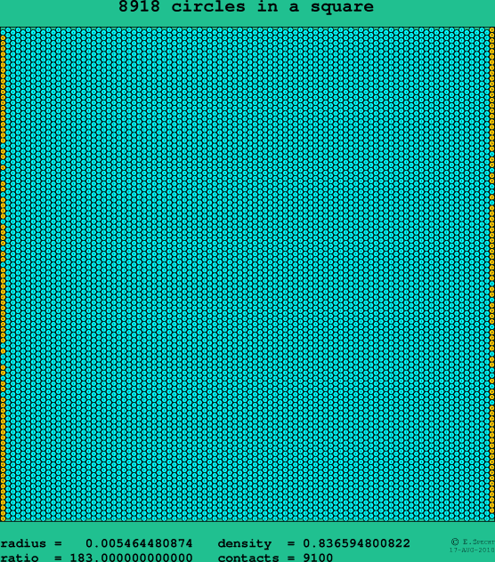 8918 circles in a square