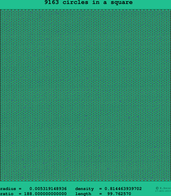 9163 circles in a square