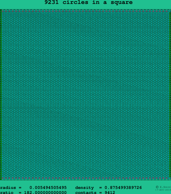9231 circles in a square