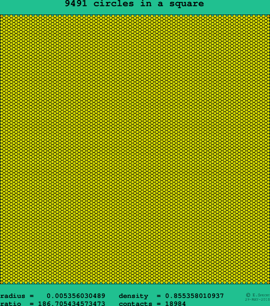 9491 circles in a square
