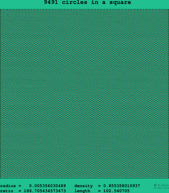 9491 circles in a square