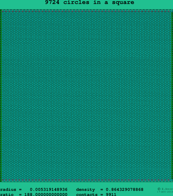 9724 circles in a square