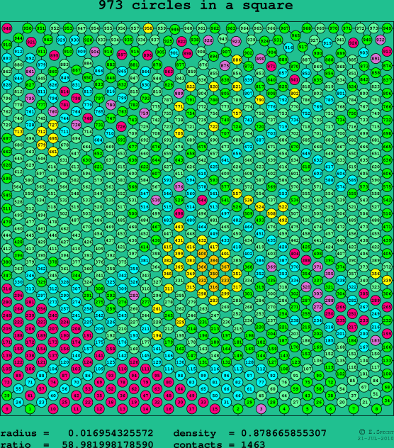 973 circles in a square