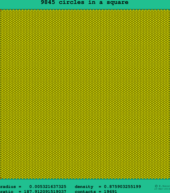 9845 circles in a square
