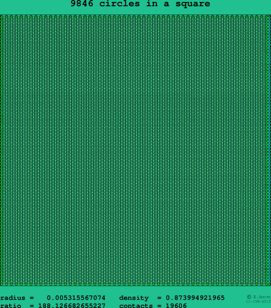 9846 circles in a square