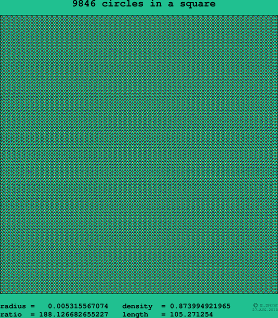 9846 circles in a square