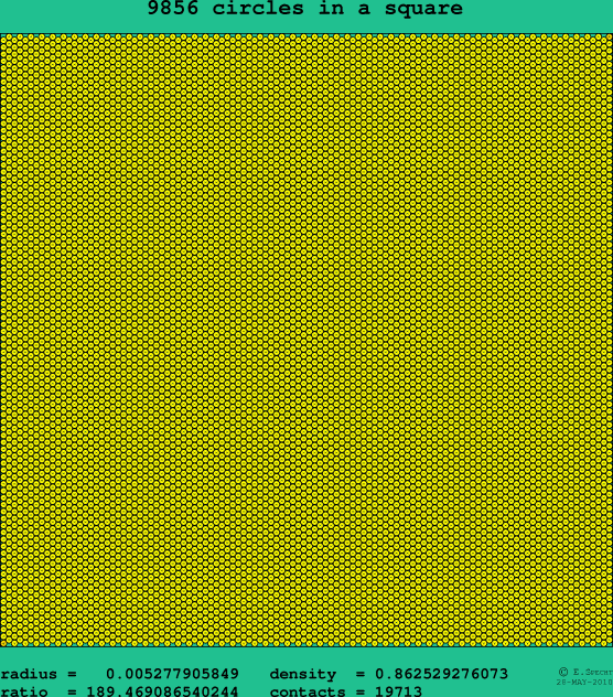 9856 circles in a square