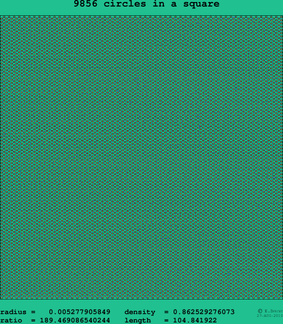 9856 circles in a square