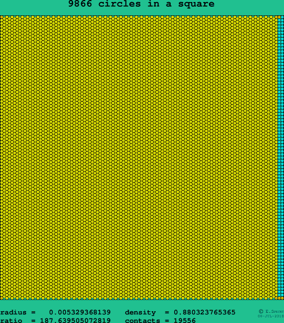 9866 circles in a square