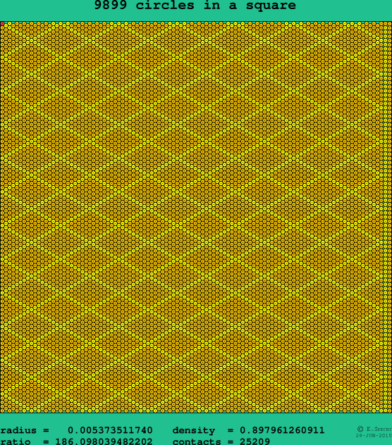 9899 circles in a square
