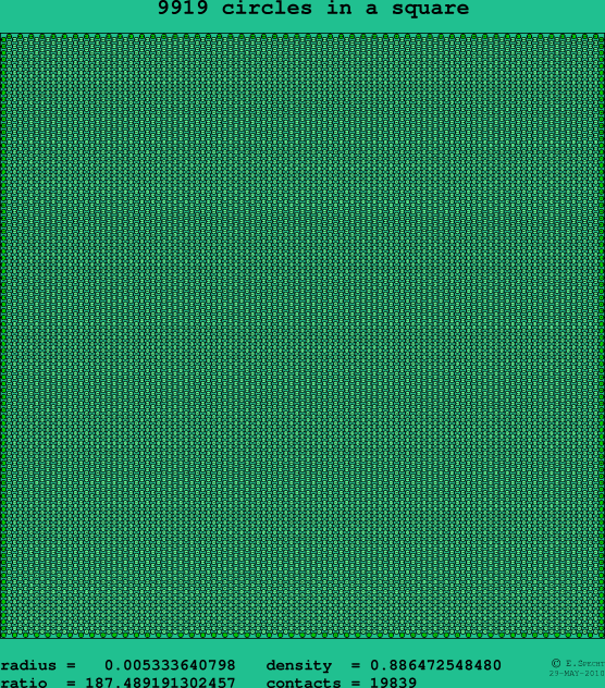9919 circles in a square