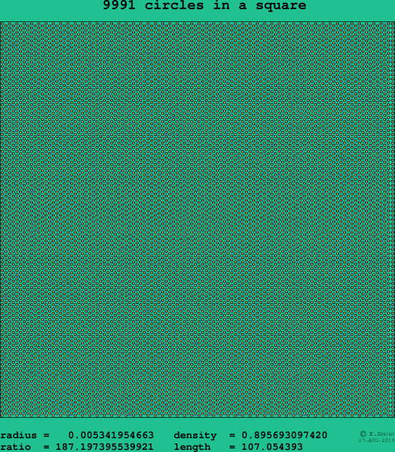 9991 circles in a square