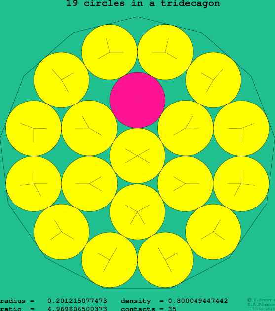 19 circles in a regular tridecagon