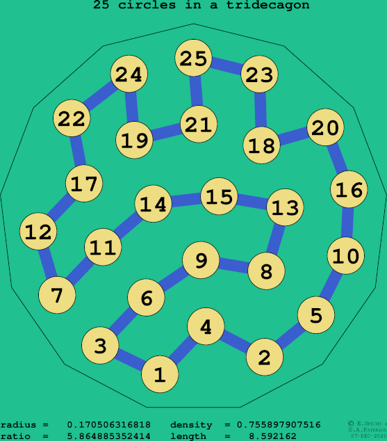 25 circles in a regular tridecagon