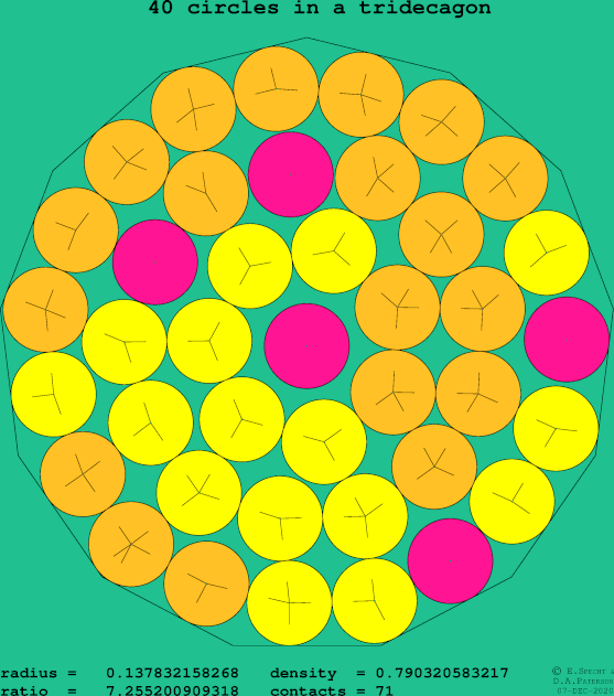 40 circles in a regular tridecagon